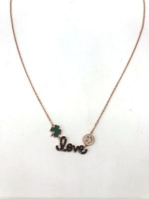 collana argento quadrifoglio love e smile 